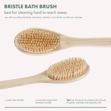 Щітка для тіла Ecotools Bamboo з бамбуковою щетиною, одностороння