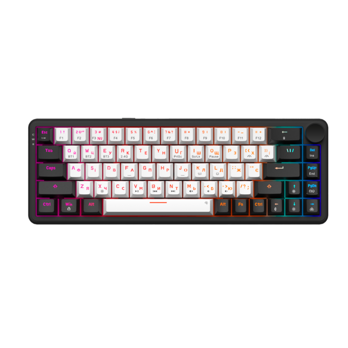 Бездротова механічна клавіатура GamePro Asgard Valhalla  (MK210B Pro) 65% QLAB orange switches