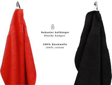 Набір рушників Betz Premium 10 шт. 100% бавовна: 2 банних, 4 для рук, 2 гостьових, 2 мочалки, червоний і чорний