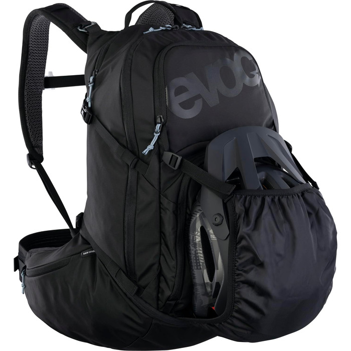 Рюкзак EVOC EXPLORER PRO 26л чорний – комфортний міський та туристичний рюкзак з системою вентиляції AIR FLOW CONTACT, гнучким поясом AIRO FLEX, відділенням для питної системи та дощовиком, преміум-якість