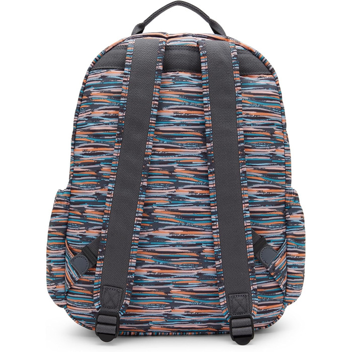 Великий рюкзак Kipling SEOUL синього кольору з принтом Mineral Stripes