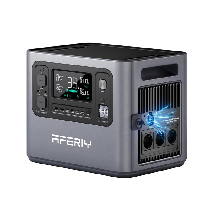 Портативна електростанція AFERIY 1800W 1024Wh з можливістю розширення до 5120Wh для кемпінгу та дому