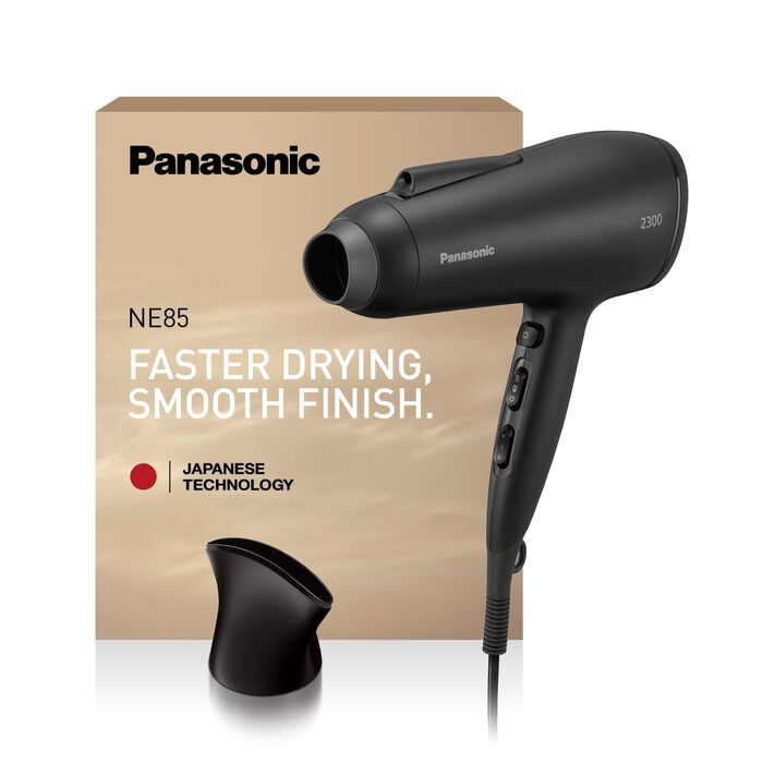 Фен для волосся Panasonic EH-NE85-K825 Fast Dry Serie, 2300 Вт, з іонізацією, режимом захисту від перегріву та концентратором, чорний