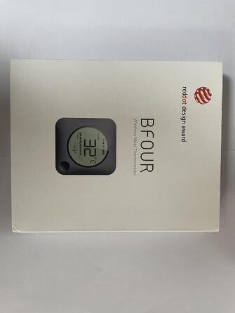 BFOUR Bluetooth термометр для гриля, 60 м, 2 зонди, великий РК-дисплей, нерж. сталь