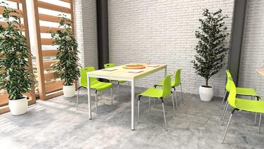 Стіл furni24 з металу та дуба, 120x60x75 см, TÜV/GS, універсальний: письмовий, комп'ютерний, кухонний, офісний, ігровий, легка збірка, колір дуб/сірий
