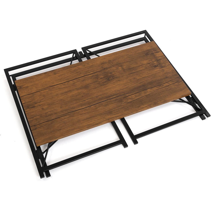 Стіл для комп'ютера Versa Jack, робочий стіл, компактний, складаний, 74x45x90 см, дерево та метал, коричневий/темно-коричневий