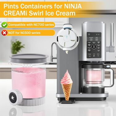 Контейнери Hejo для Ninja Creami Deluxe (4 шт) 680 мл, для NC500/NC501/NC701eu - контейнери для морозива з кришкою