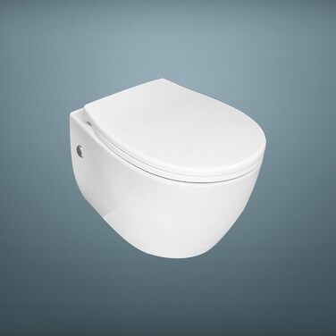 Універсальне сидіння для унітазу Aqua Bagno O-форма, з мікроліфтом, тонке, знімна кришка