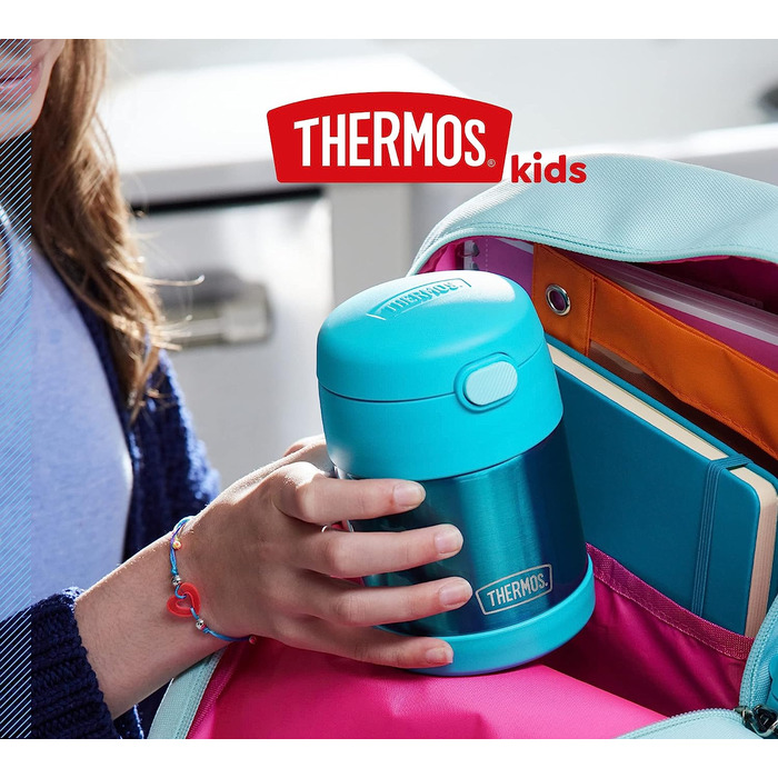 Дитячий термос для їжі THERMOS FUNTAINER 0,3 л, бірюзовий, з ложкою, для супу, мюслі, зберігає тепло 5 годин, холод 7 годин, герметичний