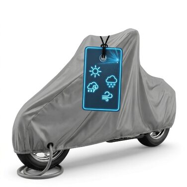 Водонепроникний чохол для мотоцикла та скутера Vespa All Weather, всесезонний захисний тент від дощу та пилу, сріблястий, розмір L: 250x100x130 см