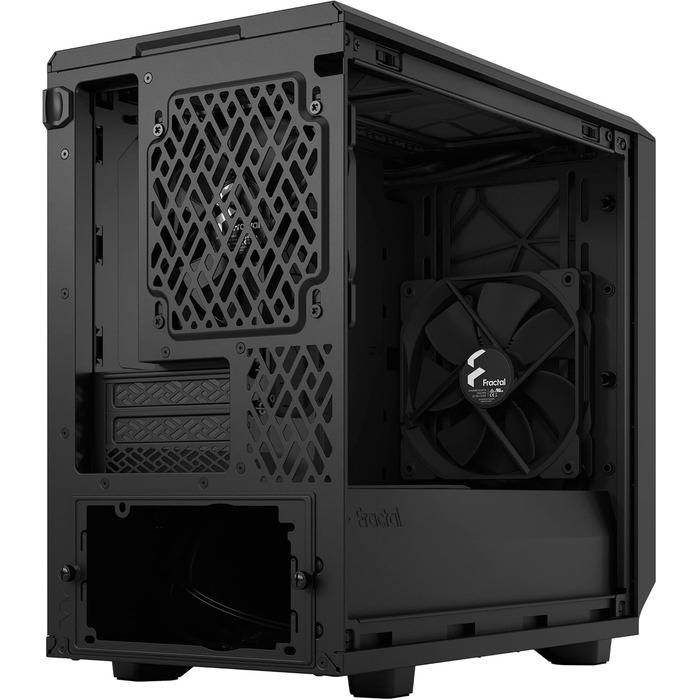 Корпус Fractal Design Meshify 2 Nano Black TG Dark Tint, скляна панель, чорний, компактний формат, для ігрового ПК