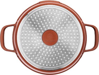 Великий каструля Westinghouse PERFORMANCE SERIES 28 см для індукції та всіх типів плит, з кришкою, антипригарна, жаростійка, підходить для духовки та посудомийної машини, червоно-коричнева