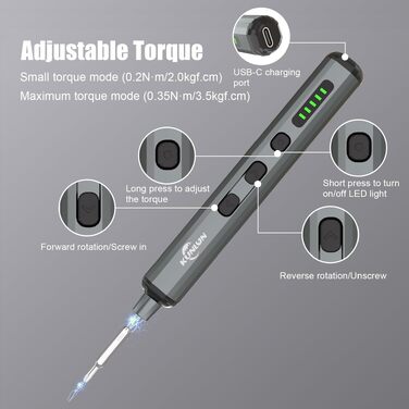 Набір електричних викруток KUNLUN Mini 70 в 1 з 64 магнітними бітами, 5 режимів крутного моменту, LED-дисплей, для ремонту телефонів, ноутбуків, окулярів, годинників