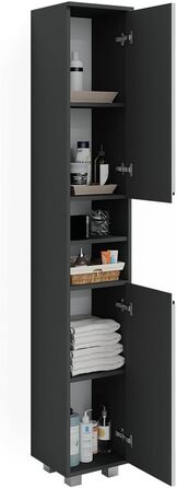 Пенал для ванної Vicco J-Shape, білий/антрацит, 30x190 см
