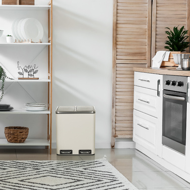 Збирач відходів / Система сортування відходів CLEAN IX 30L (2x15L) Сталь бежева hjh ОФІС