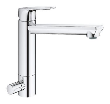Змішувач кухонний GROHE BauEdge з високим виливом, поворотний на 360°, хром (31367001)