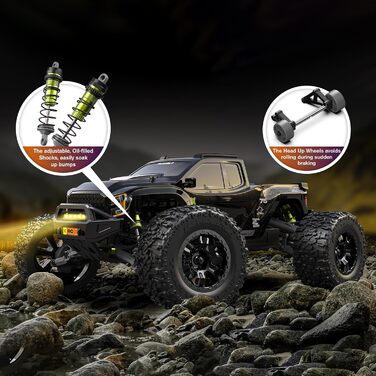 Радіокерований автомобіль RIAARIO 1:10 Brushless 50 км/год Позашляховик 4WD Водонепроникний карбон