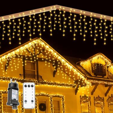 Світлодіодна гірлянда-завіса MAGGIFT Eisregen (5м, 200 LED) для вулиці та дому, водонепроникна IP44, з пультом, таймером та 8 режимами освітлення