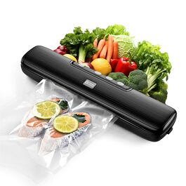 Вакууматор для продуктів 5-в-1 Kitchen in the box – автоматичний вакуумний пакувальник з режимами вологого та сухого запечатування, ширина шва 5 мм, комплект з 15 пакетами та шлангом