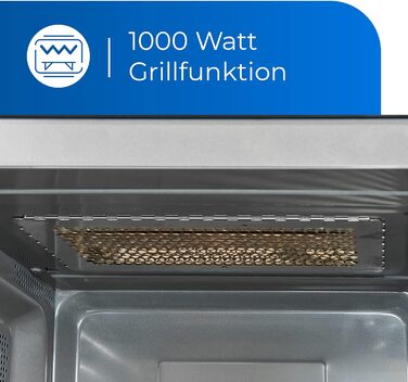 Мікрохвильова піч Exquisit MW8023-F-240DIG, 23 л, 750 Вт, гриль 1000 Вт, чорна, 5 режимів, flatbed