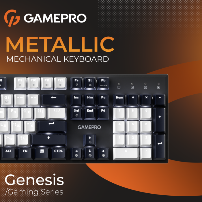 Дротова механічна клавіатура GamePro Genesis Metallic (MK144B) 100% Red switches