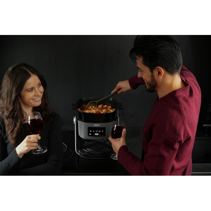 Аерофритюрниця Lauben Glass&Grill 3в1 5500BG, 5,5 л, скляний кошик, 6 програм, гриль і сковорода