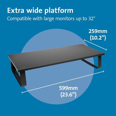 Підставка для монітора Kensington Extra Wide (K55726EU) для столу, до 32 дюймів, чорна