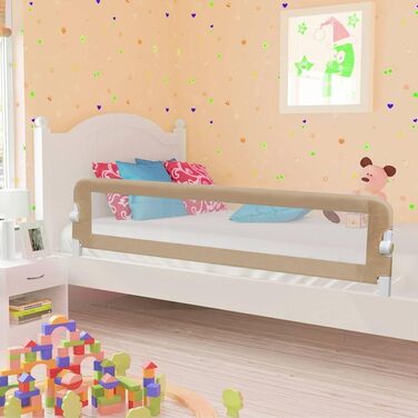 Бортик для ліжка VidaXL 150x42 см, бежевий (Taupe) - захист для дитячого ліжечка та ліжка для малюків з поліестеру
