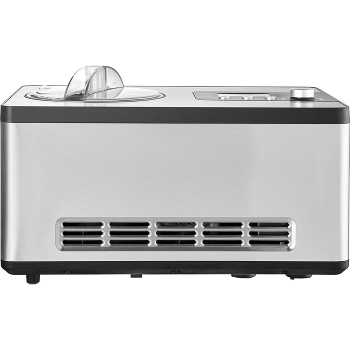Електрична машина для приготування морозива VEVOR 2L, 180W - Морозиво, сорбет, йогурт, Gelato. Срібна, горизонтальна